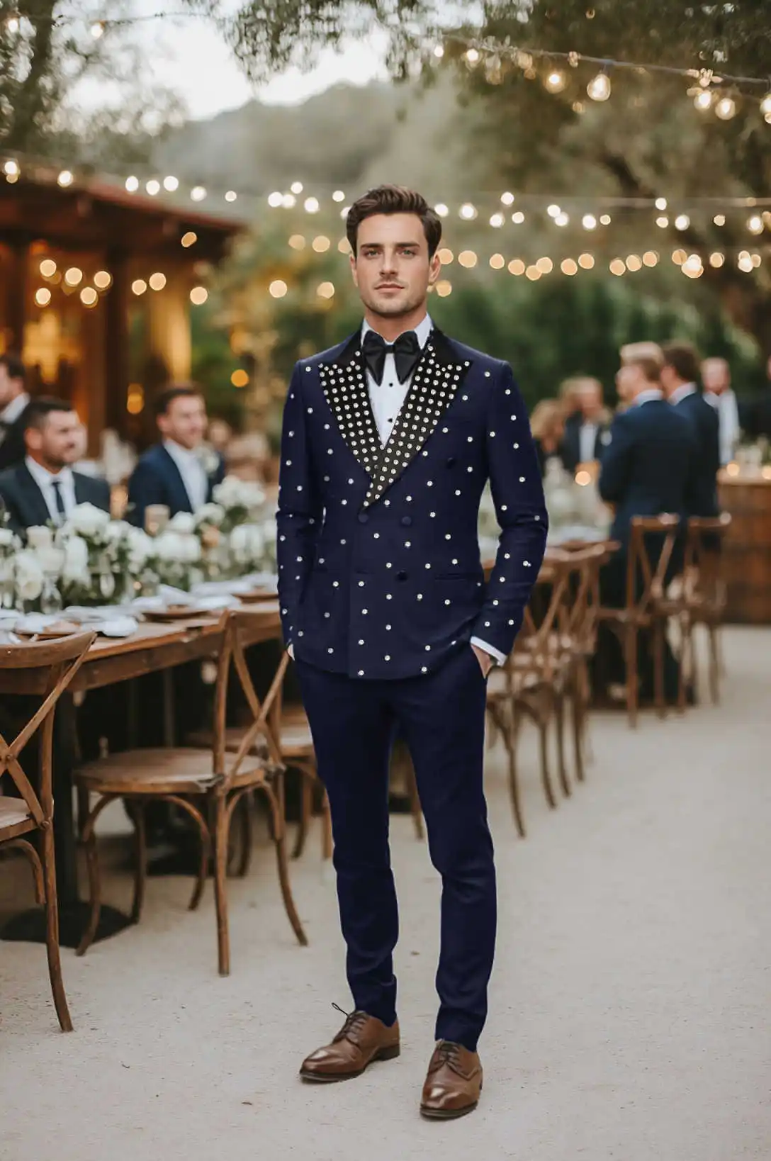 Crystals Men Suits 2 Piece Blazer+Pants Luxury Prom Wedding Tuxedo Coat Custom Made Formal Office Business Jacket Trousers
Crystals Men Suits 2 Piece Blazer+Pants Luxury Prom Wedding Tuxedo Coat Custom Made Formal Office Business Jacket Trousers