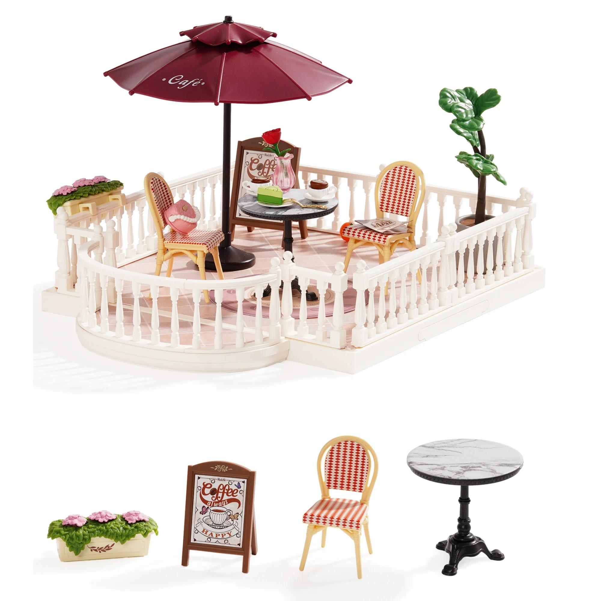 Rolife Super Creator Dollhouse Series Accessroies Chic Cafe Terrace Roof Accessory for DIY Miniature House Building Model Kit
Rolife Super Creator Dollhouse Series Accessroies Chic Cafe Terrace Roof Accessory for DIY Miniature House Building Model Kit