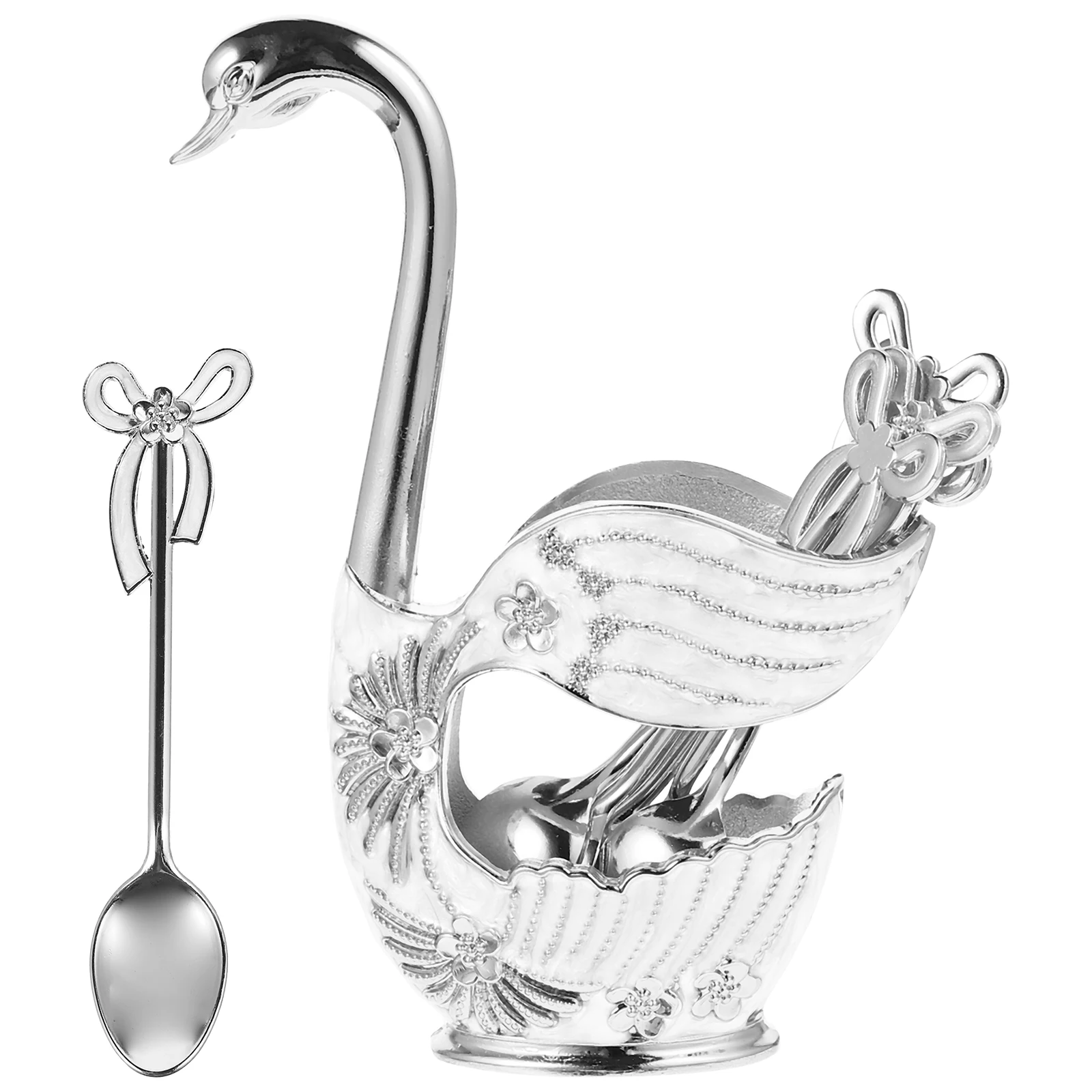 Metal Swan Fork Spoon Set Smooth Clean Creative Shape Coffee Scoop Holder Kitchen Gadgets Spoons Storage Elegant Design
Metal Swan Fork Spoon Set Smooth Clean Creative Shape Coffee Scoop Holder Kitchen Gadgets Spoons Storage Elegant Design
