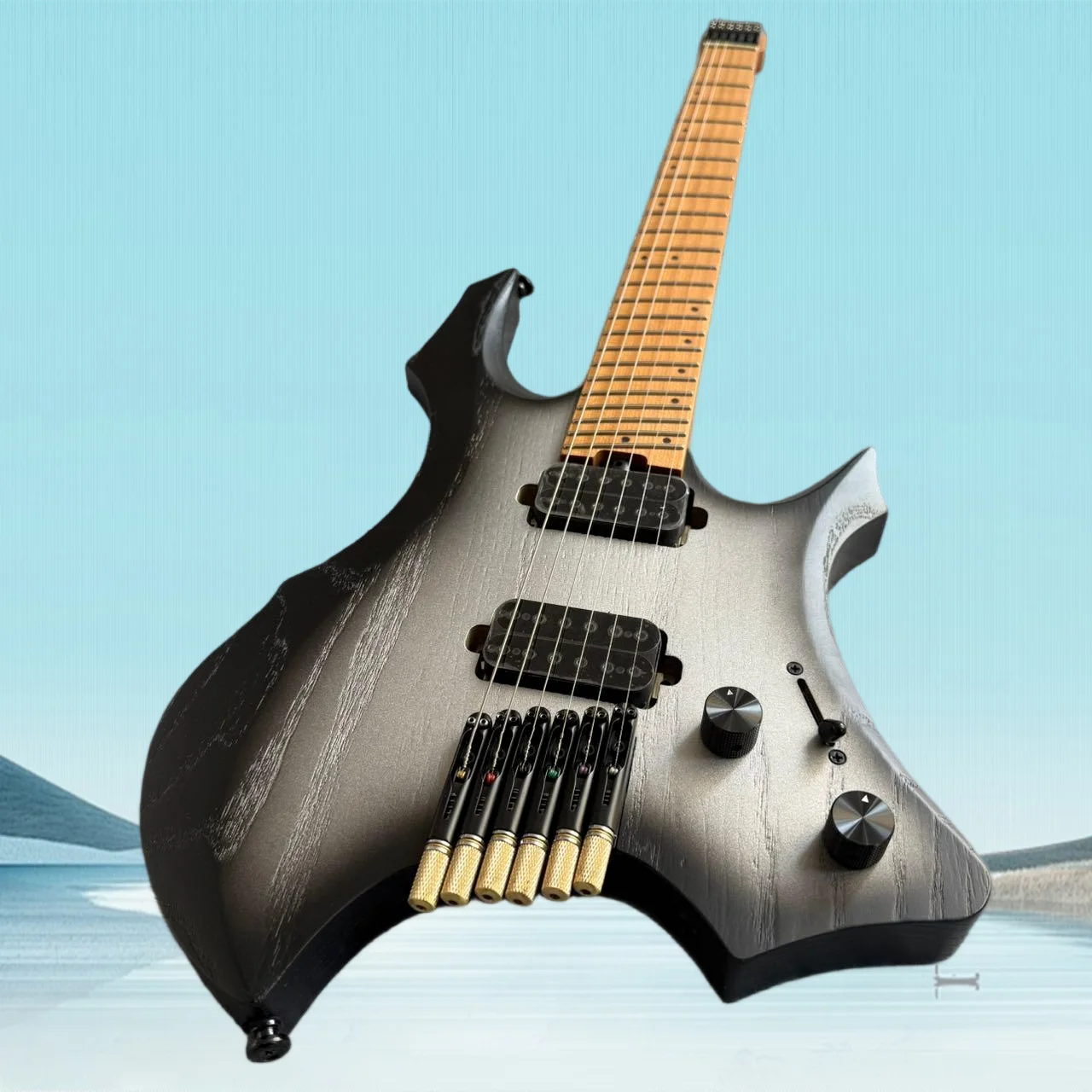 2026 HOT black burst 24 Frets Headless 6 String Guitar,White Wax Wood Body, maple Fingerboard Pro Guitar
2026 HOT black burst 24 Frets Headless 6 String Guitar,White Wax Wood Body, maple Fingerboard Pro Guitar