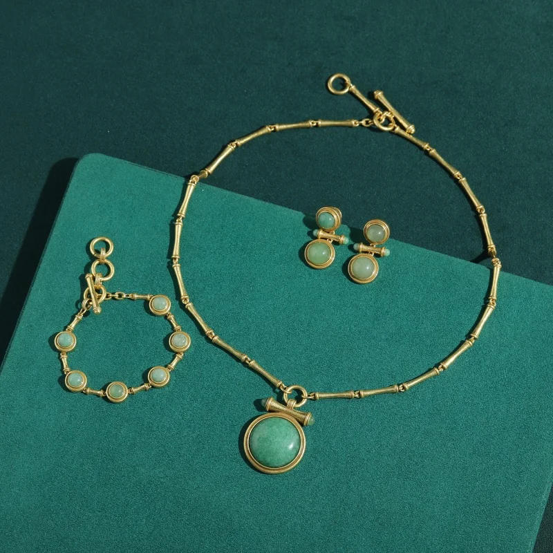 Vintage Green Jewelry Set Imitated Jade For Woman Gold Color Necklace Stone Natural Antique Earring Bracelet Wedding 2026 New
Vintage Green Jewelry Set Imitated Jade For Woman Gold Color Necklace Stone Natural Antique Earring Bracelet Wedding 2026 New