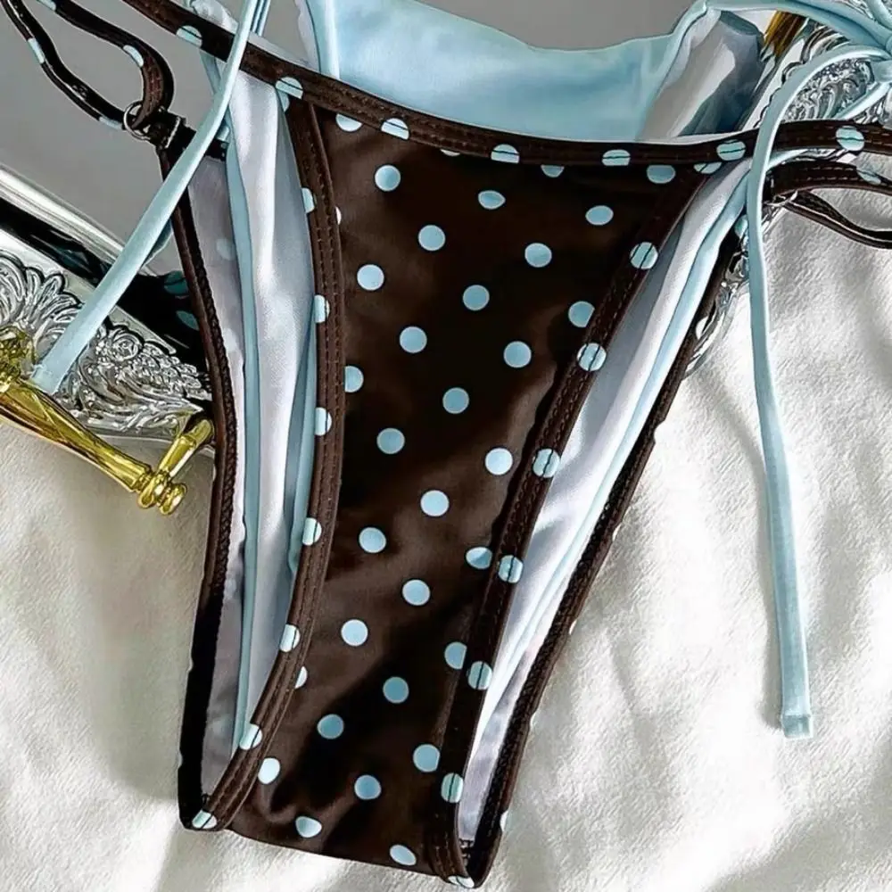 Fashion Polka Dot Halter Bikini Set Deep V Low Waist Summer Beachwear Lace-up Patchwork Women Swimsuits Vacation
Fashion Polka Dot Halter Bikini Set Deep V Low Waist Summer Beachwear Lace-up Patchwork Women Swimsuits Vacation