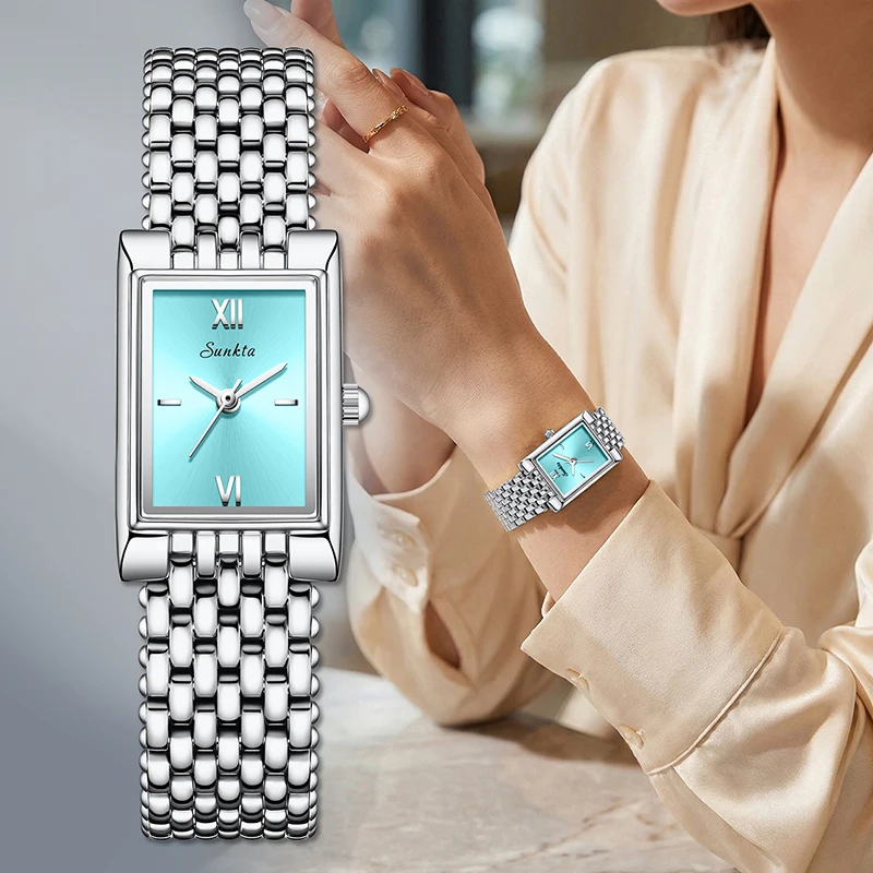 SUNKTA Elegant Ladies Watch Fashion Stainless Steel Square Watch Women Waterproof Quartz Watches Gift For Women Montre Femme+BOX
SUNKTA Elegant Ladies Watch Fashion Stainless Steel Square Watch Women Waterproof Quartz Watches Gift For Women Montre Femme+BOX