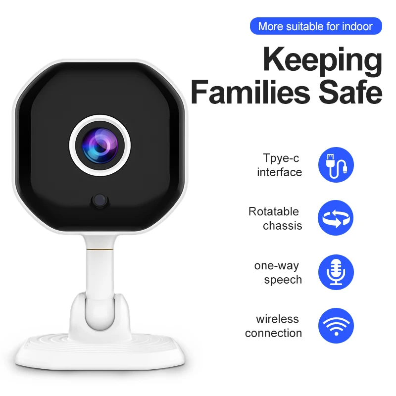 Умная Wi-Fi камера безопасности для умного дома HD, оповещения о приложении в реальном времени, двустороннее аудио, с отслеживанием движения для внутренней камеры для детей и домашних животных
Умная Wi-Fi камера безопасности для умного дома HD, оповещения о приложении в реальном времени, двустороннее аудио, с отслеживанием движения для внутренней камеры для детей и домашних животных