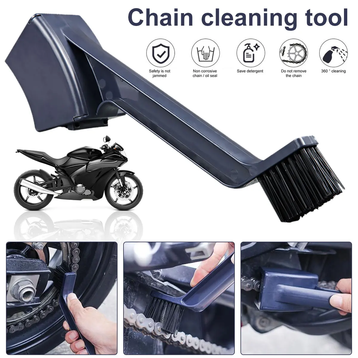 Motorcycle Bike Chain Cleaner Double Heads Bicycle Cleaning Brush Reusable Bike Chain Gears Brush Cleaner Tool Enduring Bicycle
Motorcycle Bike Chain Cleaner Double Heads Bicycle Cleaning Brush Reusable Bike Chain Gears Brush Cleaner Tool Enduring Bicycle