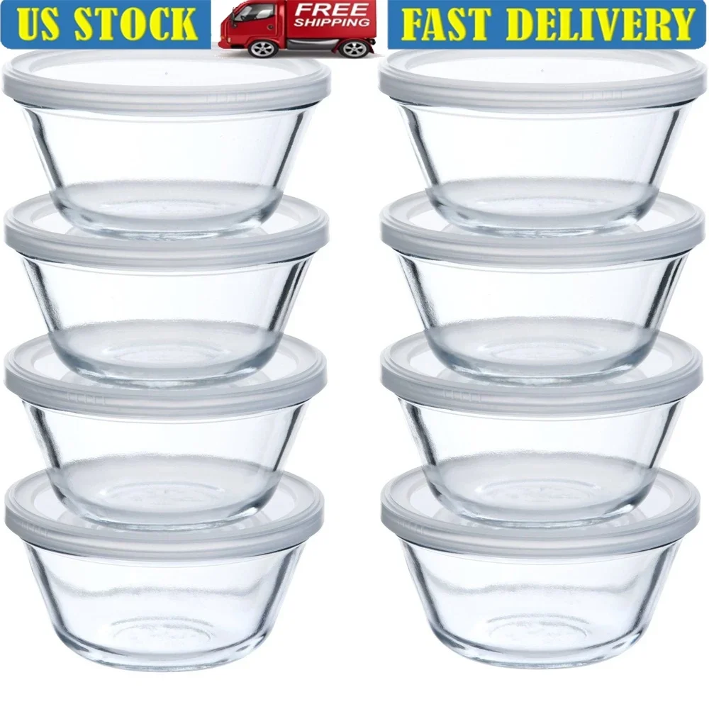 8 Piece Custard Cup Set with Lids Clear Glass Storage Containers BPA Free Dishwasher Safe Oven Freezer Microwave Safe Durable
8 Piece Custard Cup Set with Lids Clear Glass Storage Containers BPA Free Dishwasher Safe Oven Freezer Microwave Safe Durable