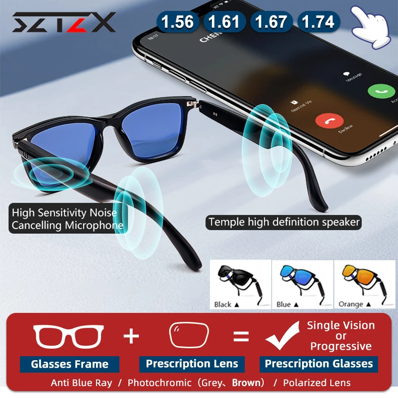SZTZX Bluetooth Smart Magnet Clip Prescription Glasses Men Women Call Music Control Myopia Glasses Polarized Sunglasses GS Range
SZTZX Bluetooth Smart Magnet Clip Prescription Glasses Men Women Call Music Control Myopia Glasses Polarized Sunglasses GS Range