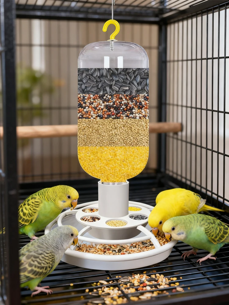 Automatic Bird Feeder with Anti-Scatter, Parrot Food Dispenser for Cage, Hanging Hook Auto-Feeding Container for Small Birds
Automatic Bird Feeder with Anti-Scatter, Parrot Food Dispenser for Cage, Hanging Hook Auto-Feeding Container for Small Birds 