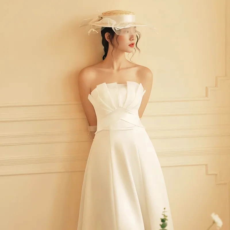 French Satin New and Thin Princess Floor-LengthASwing Travel Photography Lightweight Wedding Dress
French Satin New and Thin Princess Floor-LengthASwing Travel Photography Lightweight Wedding Dress