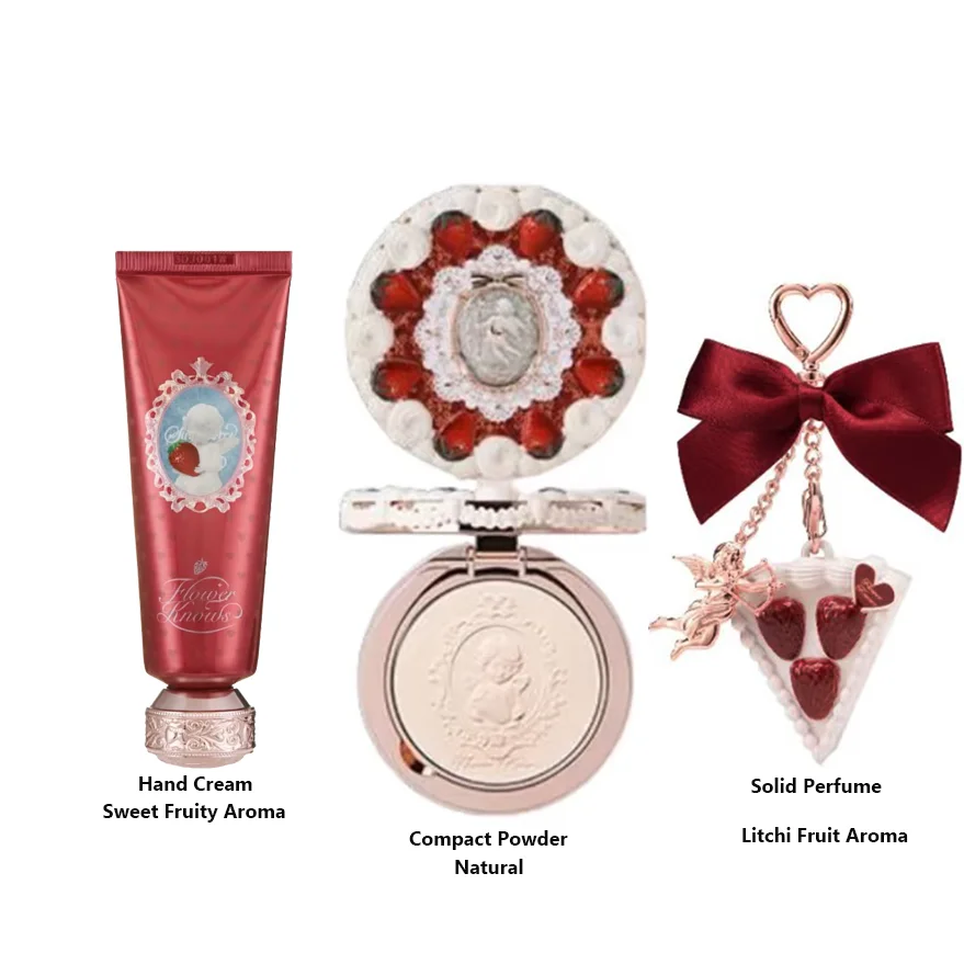 Flower Knows Sets Strawberry Cupid Full Coverage Foundation Powder Compact Powder Solid Perfume Hand Cream Gifts Set for Women
Flower Knows Sets Strawberry Cupid Full Coverage Foundation Powder Compact Powder Solid Perfume Hand Cream Gifts Set for Women