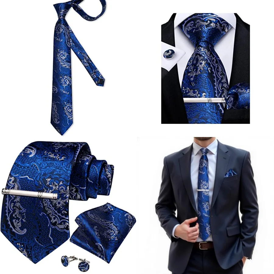 Paisley Ties for Men Silk Necktie and Pocket Square Cufflinks Tie Clip Set Woven Classic Mens Tie for Wedding Party,Royal Blue Silver Paisley
Paisley Ties for Men Silk Necktie and Pocket Square Cufflinks Tie Clip Set Woven Classic Mens Tie for Wedding Party,Royal Blue Silver Paisley