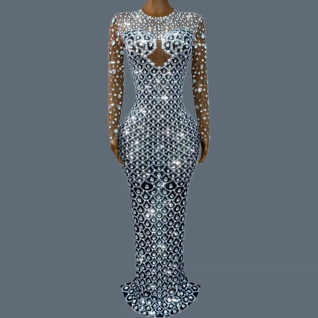Sparkly Rhinestone Evening Gown Luxury Crystals Mermaid Dress for Gala Prom Red Carpet Elegant Long Formal Mesh Dress Yuquan
Sparkly Rhinestone Evening Gown Luxury Crystals Mermaid Dress for Gala Prom Red Carpet Elegant Long Formal Mesh Dress Yuquan