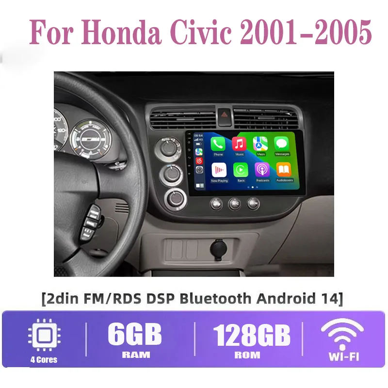 9‘’ For Honda Civic 2001-2005 Carplay Car Radio Android Auto Multimedia Video Player GPS Navigation Stereo Autoradio Head Unit
9‘’ For Honda Civic 2001-2005 Carplay Car Radio Android Auto Multimedia Video Player GPS Navigation Stereo Autoradio Head Unit