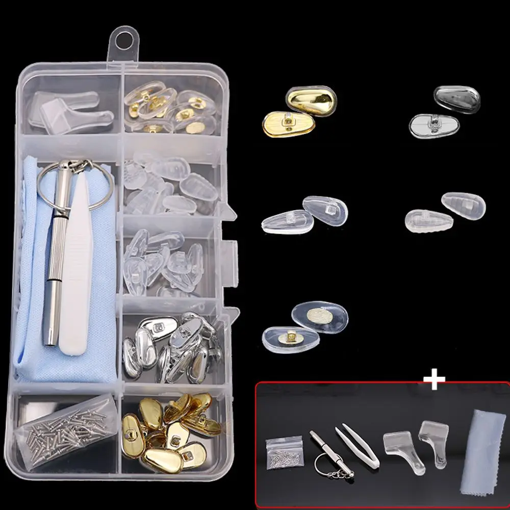 with Screwdriver Anti Slip Tweezers Ear Hooks Eyeglass Nose Pads Sunglass Repair Tool Glasses Screws Glasses Repair Kit
with Screwdriver Anti Slip Tweezers Ear Hooks Eyeglass Nose Pads Sunglass Repair Tool Glasses Screws Glasses Repair Kit