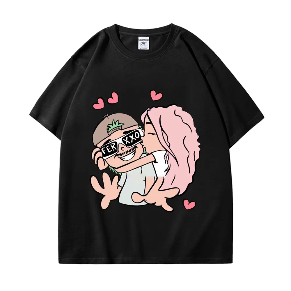 Singer Feid and Karol G Cartoon Graphic T Shirts Summer Trend Hip Hop Short Sleeve T-shirt Unisex Fashion Casual Loose T-shirts
Singer Feid and Karol G Cartoon Graphic T Shirts Summer Trend Hip Hop Short Sleeve T-shirt Unisex Fashion Casual Loose T-shirts