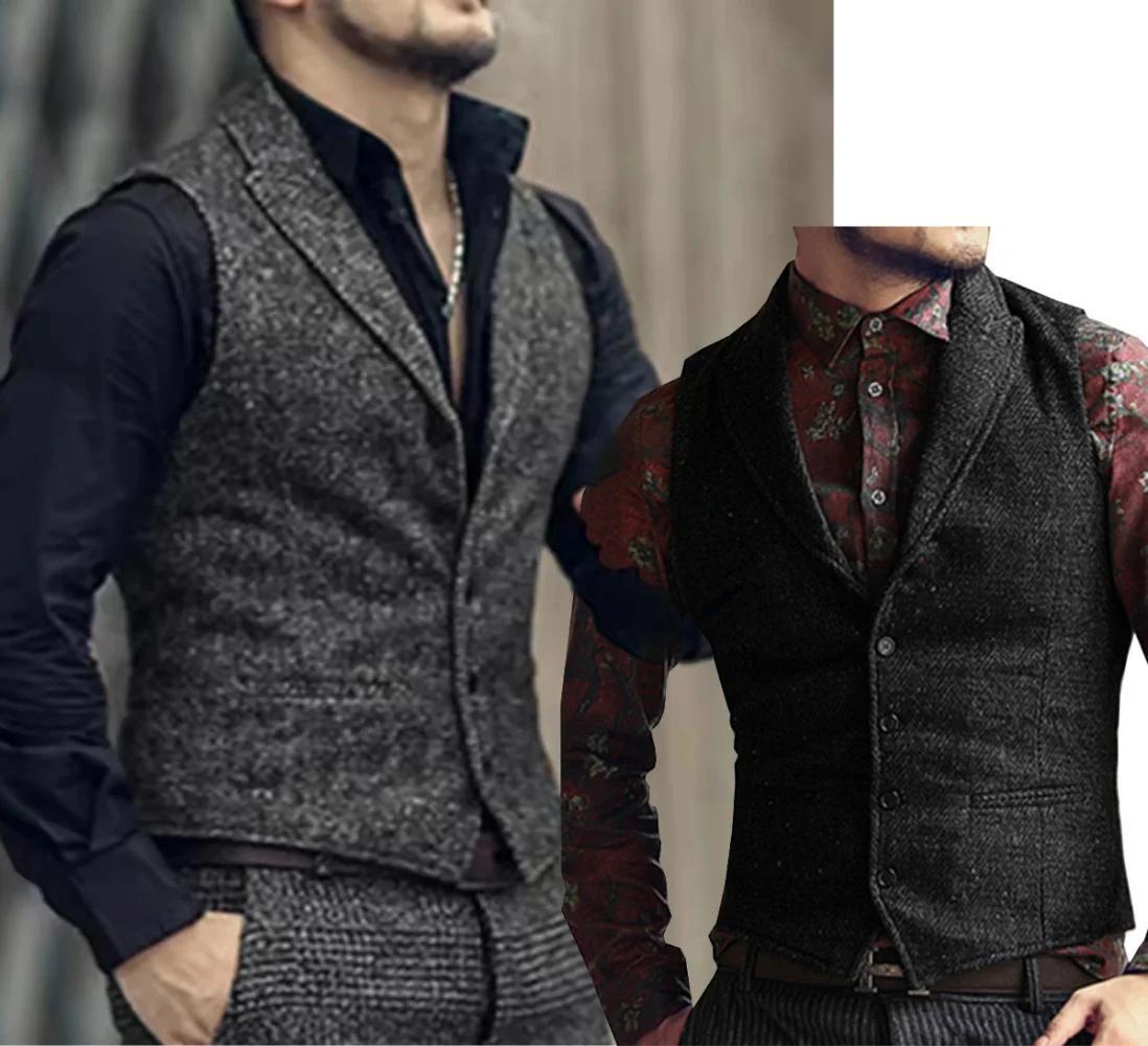 Men's Vest Herringbone Tweed Slim Fit Single Breasted Men's Business Men's Waistcoat For Wedding
Men's Vest Herringbone Tweed Slim Fit Single Breasted Men's Business Men's Waistcoat For Wedding