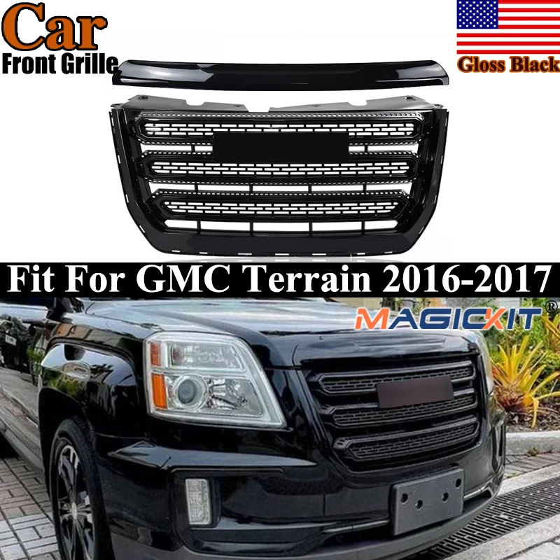 For GMC Terrain SLE 2016 2017 Front Bumper Upper Grille Assembly with Hood Molding Trim Radiator Center Grill Mesh 23379208 
For GMC Terrain SLE 2016 2017 Front Bumper Upper Grille Assembly with Hood Molding Trim Radiator Center Grill Mesh 23379208