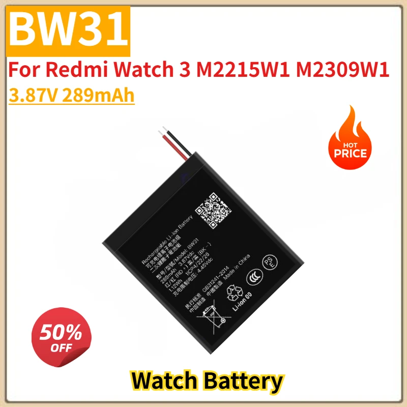 High Quality BW31 Watch Battery 3.87V 289mAh For Redmi Watch 3 M2215W1 M2309W1 Brand New Replacement Battery
High Quality BW31 Watch Battery 3.87V 289mAh For Redmi Watch 3 M2215W1 M2309W1 Brand New Replacement Battery