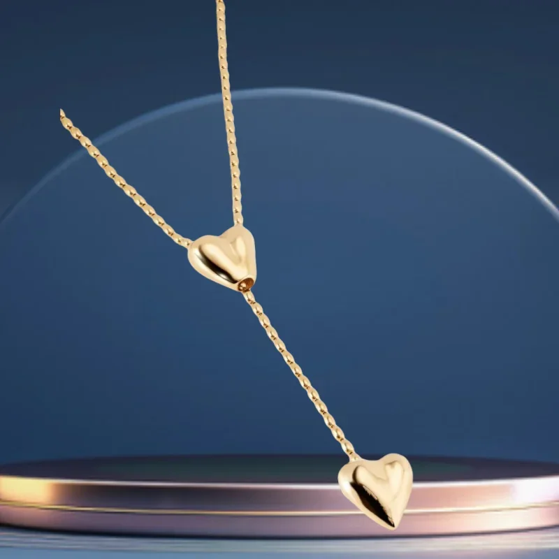 Trendy brand new gold heart pull-out sweater chain, women's autumn and winter accessories, give friends holiday gifts
Trendy brand new gold heart pull-out sweater chain, women's autumn and winter accessories, give friends holiday gifts