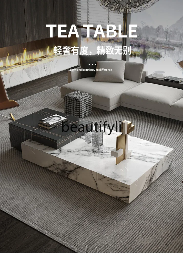 Natural marble coffee table living room modern light luxury designer luxury stone creative large flat Italian style
Natural marble coffee table living room modern light luxury designer luxury stone creative large flat Italian style
