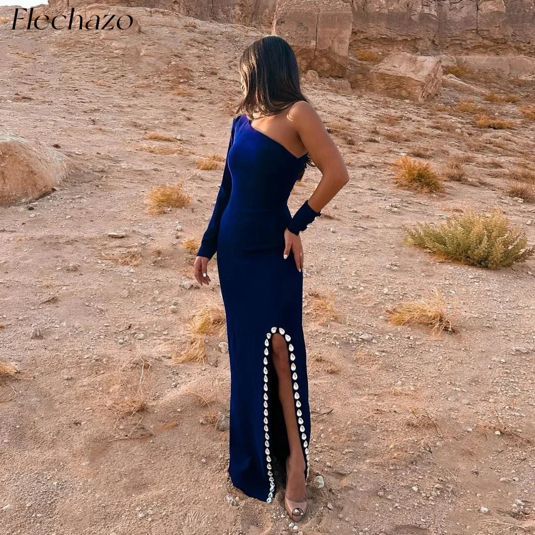Flechazo Royal Blue Evening Dresses One Shoulder High Slit Crystal Floor-length Evening Dress For Women 2024 vestidos de noche
Flechazo Royal Blue Evening Dresses One Shoulder High Slit Crystal Floor-length Evening Dress For Women 2024 vestidos de noche