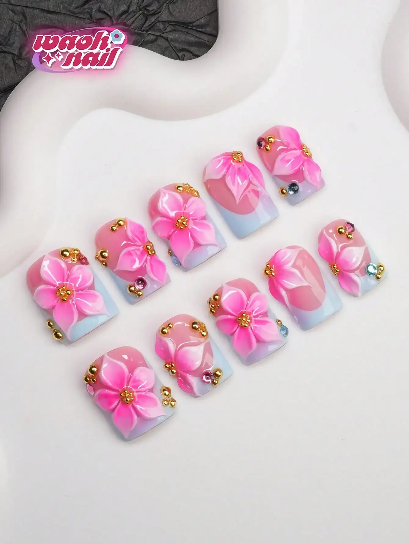10pcs Square Shaped Handmade Nail Tips, Y2K Baddie Style, Nude & Blue Color With French Edge, Carved Patterns, Steel Beads, Bubble Pearls Design, Handcrafted Wearable Nails, Suitable For Women And Girls, Glitter Nails For Party, Wedding, Daily Wear, Inclu
10pcs Square Shaped Handmade Nail Tips, Y2K Baddie Style, Nude & Blue Color With French Edge, Carved Patterns, Steel Beads, Bubble Pearls Design, Handcrafted Wearable Nails, Suitable For Women And Girls, Glitter Nails For Party, Wedding, Daily Wear, Inclu
