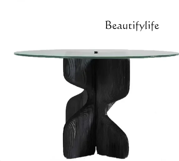 N Nordic solid wood dining table French round glass elegant retro coffee table simple desk cross
N Nordic solid wood dining table French round glass elegant retro coffee table simple desk cross