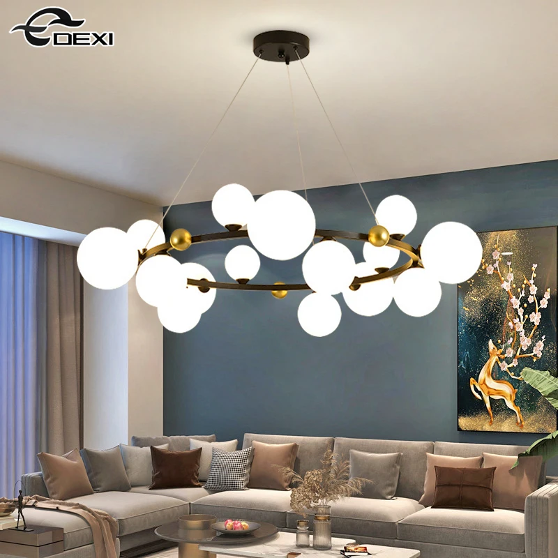 Nordic Glass Chandelier Living Room Bedroom Dining Hall Ceiling Villa Decoration Lighting Adjustable Length Of Suspension Wire
Nordic Glass Chandelier Living Room Bedroom Dining Hall Ceiling Villa Decoration Lighting Adjustable Length Of Suspension Wire
