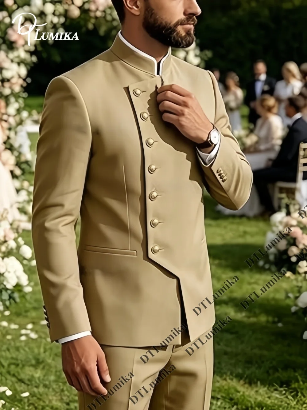 Formal Events Suits, Wedding Party Groom Suit DTLumika Tailored Fitting Mandarin Collar 2-Piece Men’s Suit (Blazer + Trousers)
Formal Events Suits, Wedding Party Groom Suit DTLumika Tailored Fitting Mandarin Collar 2-Piece Men’s Suit (Blazer + Trousers)