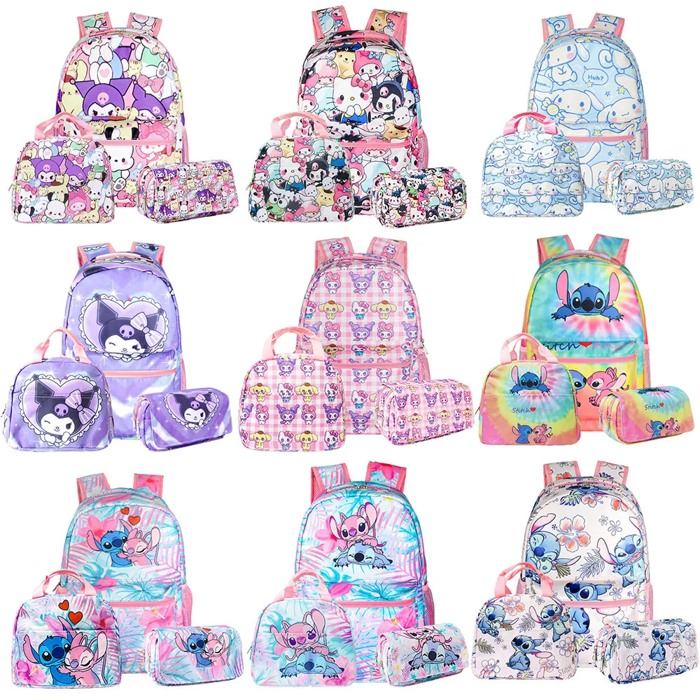 MINISO Hello Kitty Stitch Cartoon School Bag Three Piece Backpack Waterproof and Dirt Resistant Casual Outdoor Travel Backpack
MINISO Hello Kitty Stitch Cartoon School Bag Three Piece Backpack Waterproof and Dirt Resistant Casual Outdoor Travel Backpack