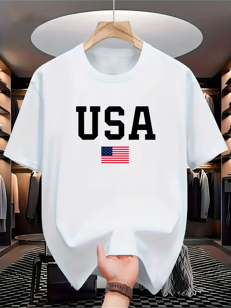 Men's Clothing 100% Cotton Graphic T-Shirts With USA FLAG Print Casual Summer Short Sleeve Shirt New In Tops Streetwear Y2K 230G
Men's Clothing 100% Cotton Graphic T-Shirts With USA FLAG Print Casual Summer Short Sleeve Shirt New In Tops Streetwear Y2K 230G