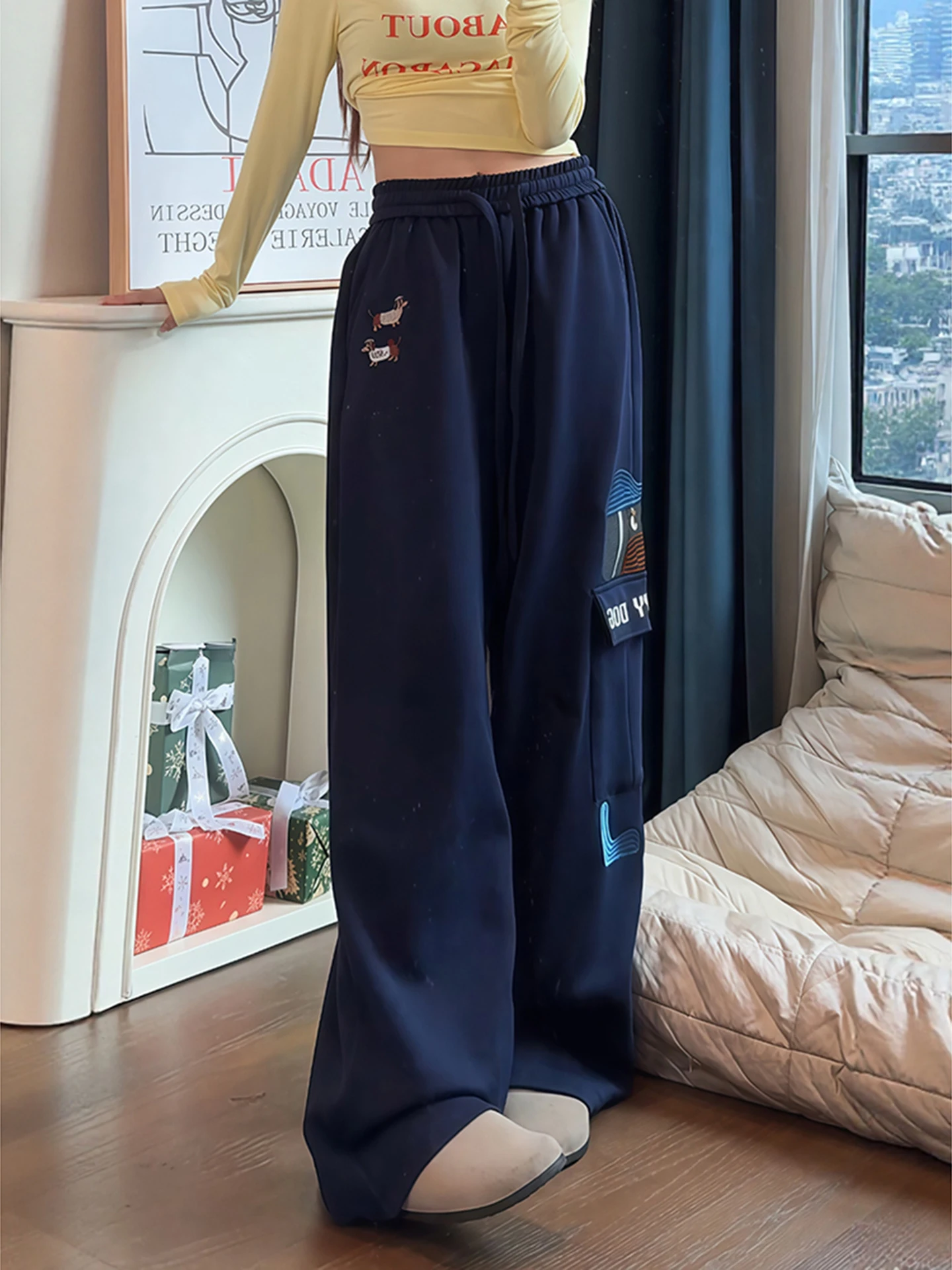 k Blue Embroidered Sweatpants Straight Leg Workwear Trousers with Big kets for Men And Women Casual Spor Sle
k Blue Embroidered Sweatpants Straight Leg Workwear Trousers with Big kets for Men And Women Casual Spor Sle