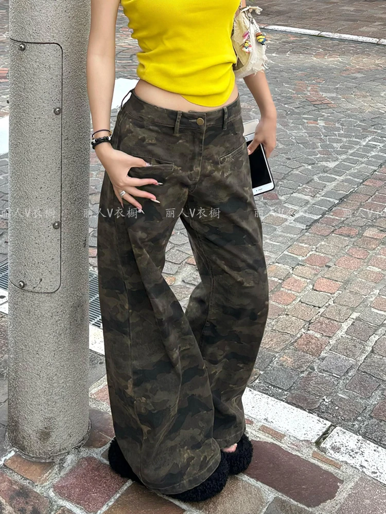 Military Green Womens Jeans High Waist Vintage Straight Baggy Y2K Denim Pants Hip Hop American Fashion Wide Leg Denim Trouser
Military Green Womens Jeans High Waist Vintage Straight Baggy Y2K Denim Pants Hip Hop American Fashion Wide Leg Denim Trouser