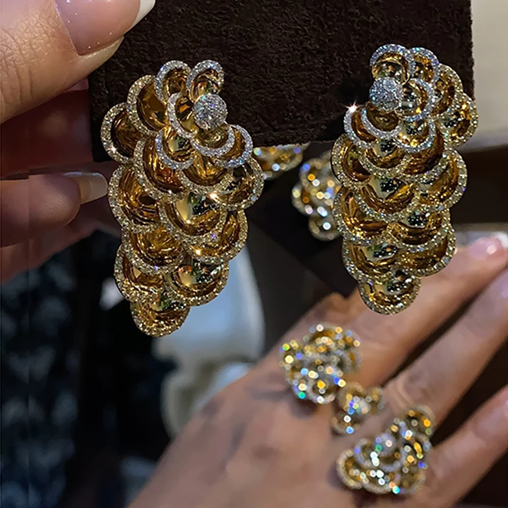GODKI New Trendy Luxury Flower Blossom Jewelry Set For Women Wedding Party Full Zircon Dubai Bridal jewelry Sets
GODKI New Trendy Luxury Flower Blossom Jewelry Set For Women Wedding Party Full Zircon Dubai Bridal jewelry Sets
