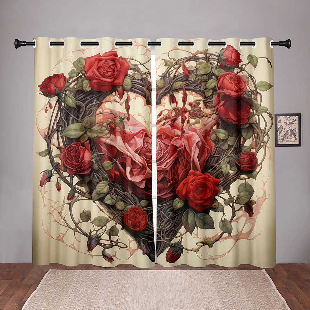 Romantic Rose Heart Shaped Curtains Red Pink Love Main Body Living Room Bedroom Valentine's Day Theme Decor Curtains 2 Pcs
Romantic Rose Heart Shaped Curtains Red Pink Love Main Body Living Room Bedroom Valentine's Day Theme Decor Curtains 2 Pcs
