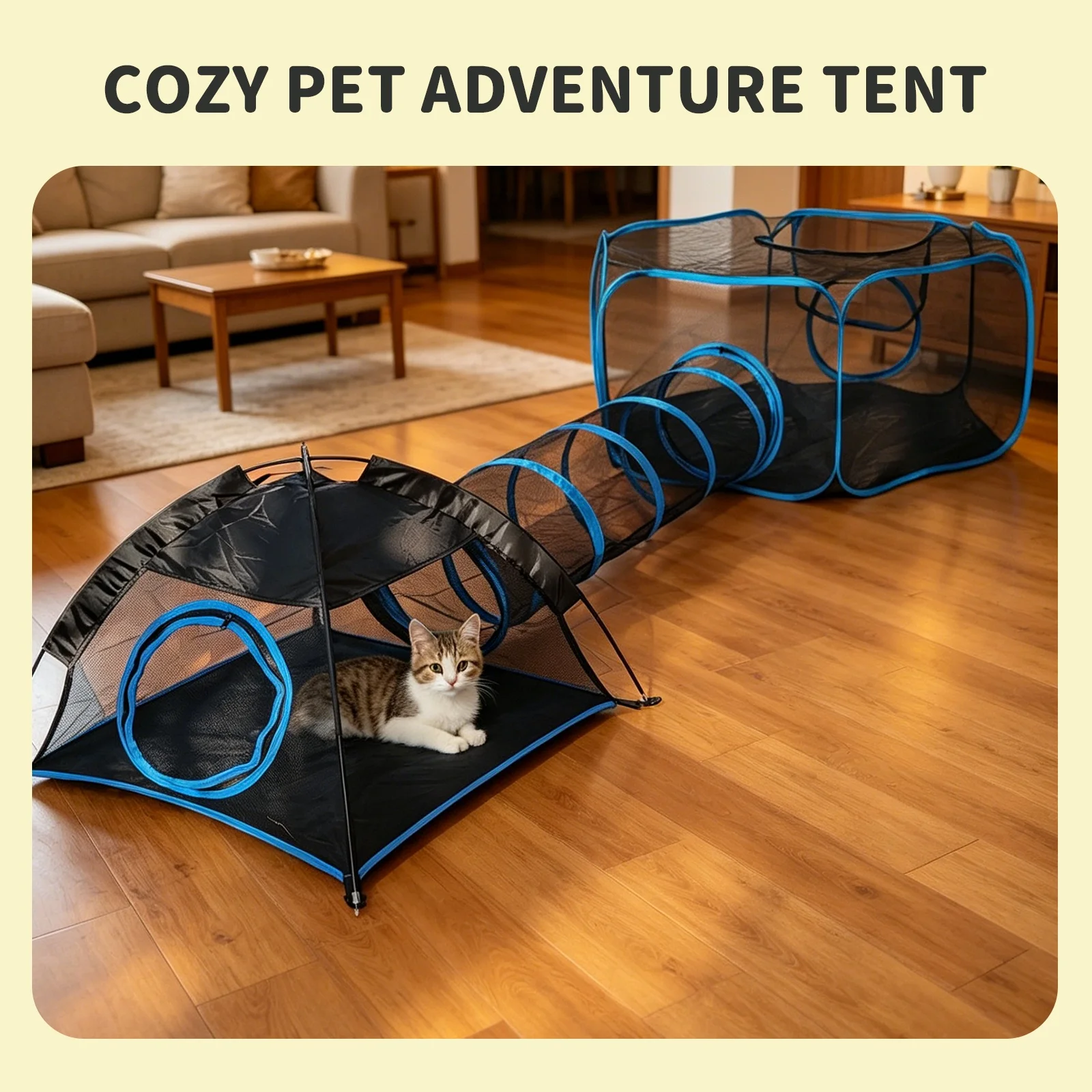 3-in-1 Portable Mesh Pet Fence Playhouse Multi-Animal Cage with Tunnel Indoor Outdoor Easy Setup for Cats And Small Animals
3-in-1 Portable Mesh Pet Fence Playhouse Multi-Animal Cage with Tunnel Indoor Outdoor Easy Setup for Cats And Small Animals