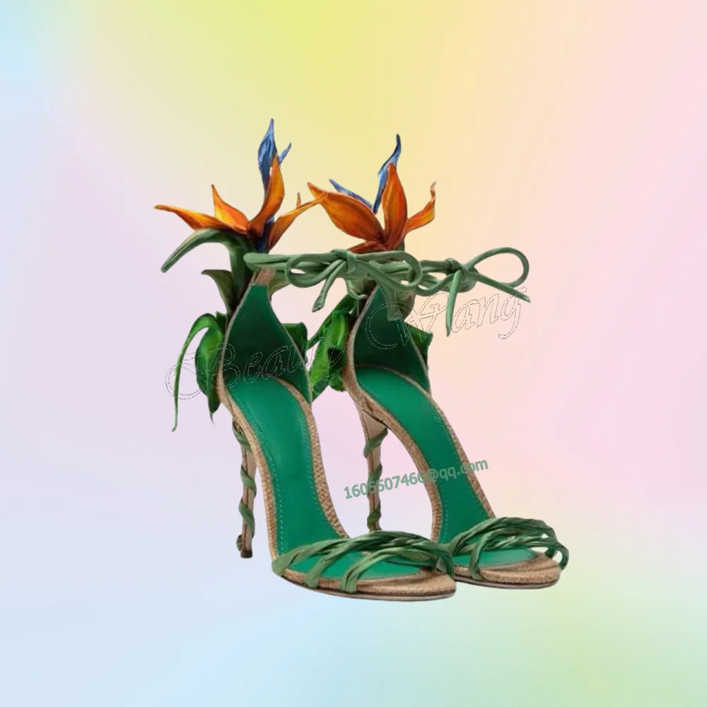 Green Front Cross Tied Sandals Back Flower Decor Mixed Color Heels Shoes Thin High Heel Shoes for Women 2025 Zapatos Para Mujere
Green Front Cross Tied Sandals Back Flower Decor Mixed Color Heels Shoes Thin High Heel Shoes for Women 2025 Zapatos Para Mujere