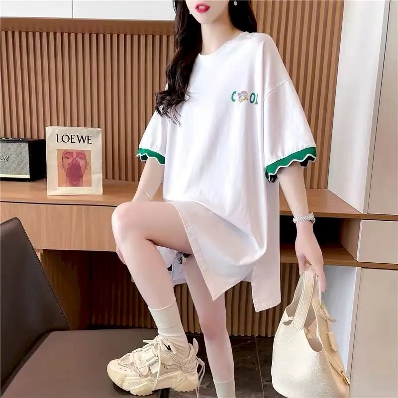 Design Sense Mid-length T Shirt Women Casual Short-sleeved T-shirt 2024 New Summer Fashion Loose Large Size Tops Women's Tshirts
Design Sense Mid-length T Shirt Women Casual Short-sleeved T-shirt 2024 New Summer Fashion Loose Large Size Tops Women's Tshirts
