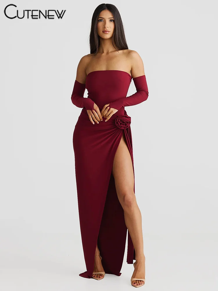 Cutenew Classic Evening Women 2 Piece Set Elegant Solid Wrapped Chest Bodysuits+Appliques Split Maxi Skirts Female Party Outfits
Cutenew Classic Evening Women 2 Piece Set Elegant Solid Wrapped Chest Bodysuits+Appliques Split Maxi Skirts Female Party Outfits