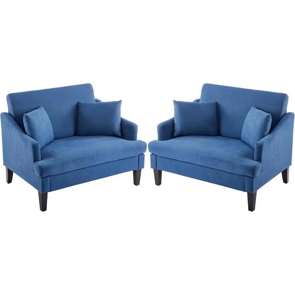 Pair of Large Accent Chairs, 33.5 Wide Seat, Plush Armchairs with 2 Pillows, Blue Upholstered Chairs for Living Room, Bedroom, o
Pair of Large Accent Chairs, 33.5 Wide Seat, Plush Armchairs with 2 Pillows, Blue Upholstered Chairs for Living Room, Bedroom, o