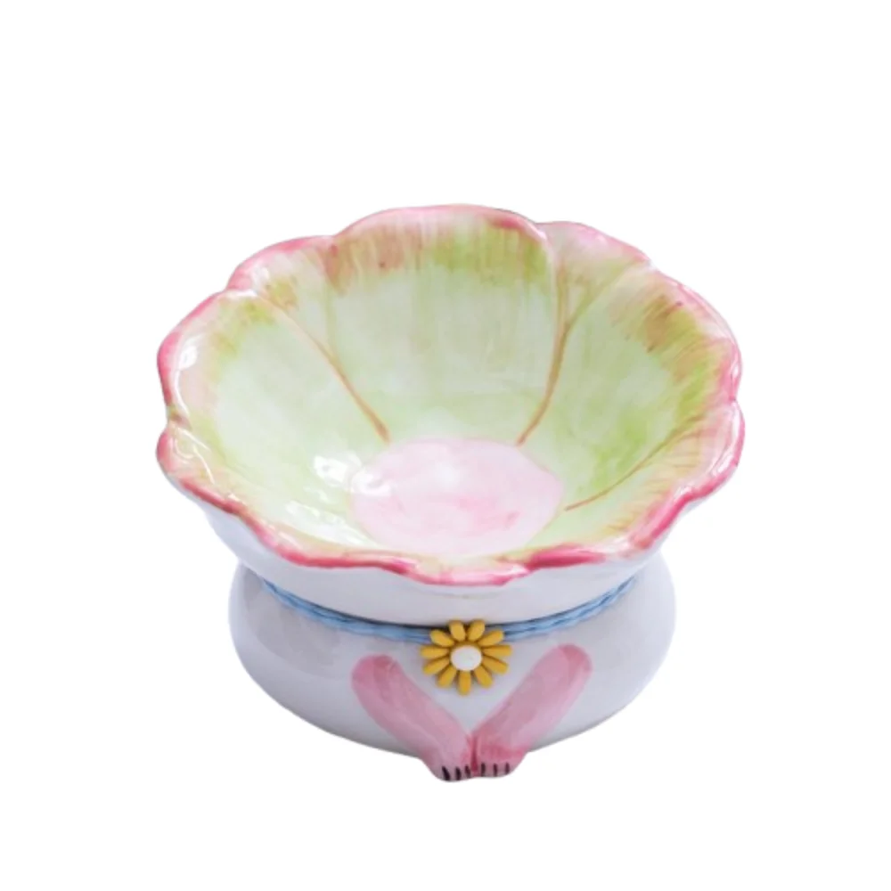 Flower Shaped Ceramic Cat Bowl Anti Tipping Neck Support Cat Food Bowl High Legged Non-Slip Pet Drinking Bowl Senior Pets 
Flower Shaped Ceramic Cat Bowl Anti Tipping Neck Support Cat Food Bowl High Legged Non-Slip Pet Drinking Bowl Senior Pets