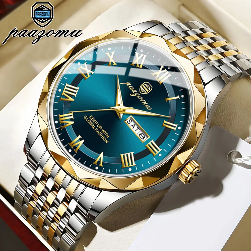 PAAZOMU мужские часы легкие роскошные брендовые деловые часы с двойным календарем водостойкая стальная полоса мужские модные кварцевые часы подарок 
PAAZOMU мужские часы легкие роскошные брендовые деловые часы с двойным календарем водостойкая стальная полоса мужские модные кварцевые часы подарок