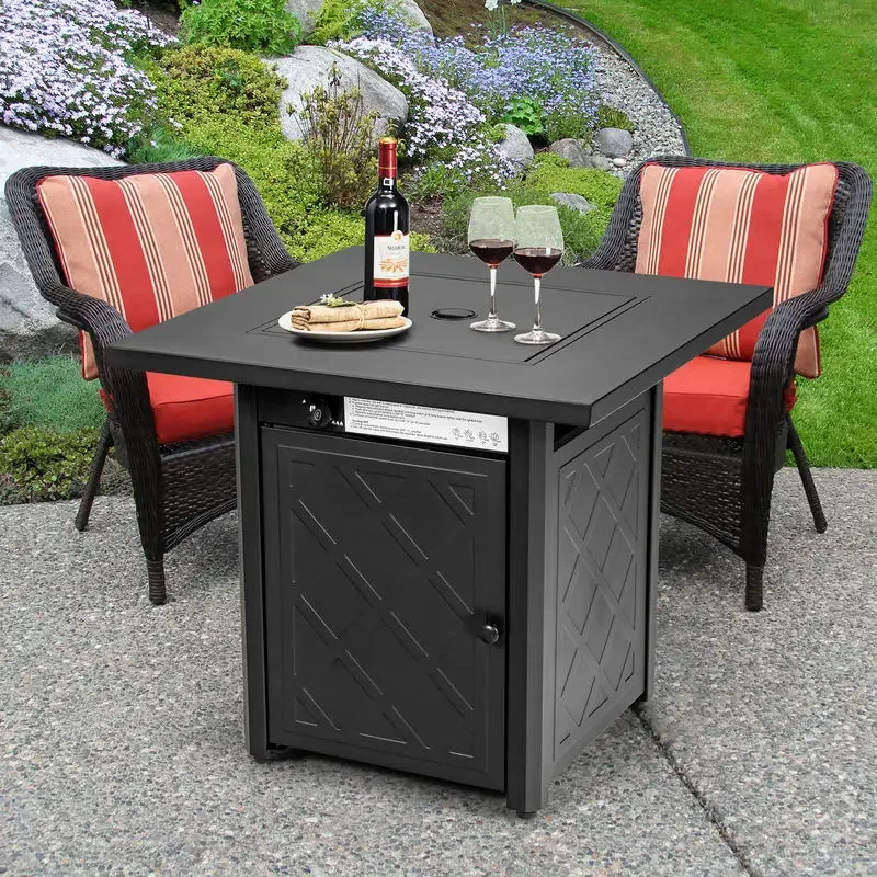 28 Inch Propane 50 000 BTU Patio Square Gas Fireplace with Lava Rock-Black
28 Inch Propane 50 000 BTU Patio Square Gas Fireplace with Lava Rock-Black