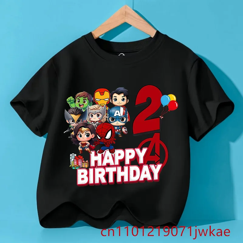 Boys 1 2 3 4 5 6 7 8 9 Birthday Marvel SuperHero Summer Short Sleeved Black Red T-shirt The Avengers Birthday Gift Girls Shirts
Boys 1 2 3 4 5 6 7 8 9 Birthday Marvel SuperHero Summer Short Sleeved Black Red T-shirt The Avengers Birthday Gift Girls Shirts