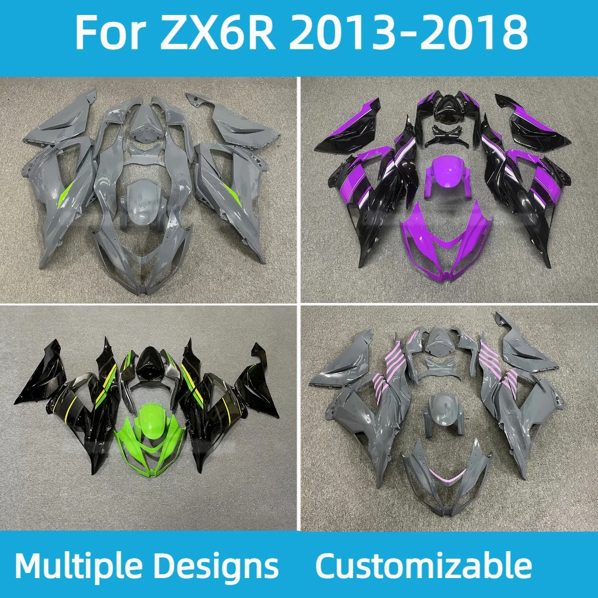 For Kawasaki ZX6R 2013-2018 Fairings Motorcycle ZX 6R 13-18 Bodywork Fairing Kit ABS Injection Molding
For Kawasaki ZX6R 2013-2018 Fairings Motorcycle ZX 6R 13-18 Bodywork Fairing Kit ABS Injection Molding