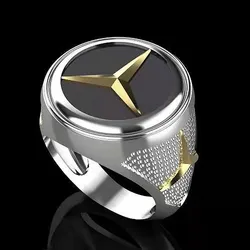 Creative Unique Car Logo Men Ring Punk Hip Hop Style Stainless Steel Band Black Enamel Inlaid Creative Unique Car Logo Men Ring Punk Hip Hop Style Stainless Steel Band Black Enamel Inlaid
