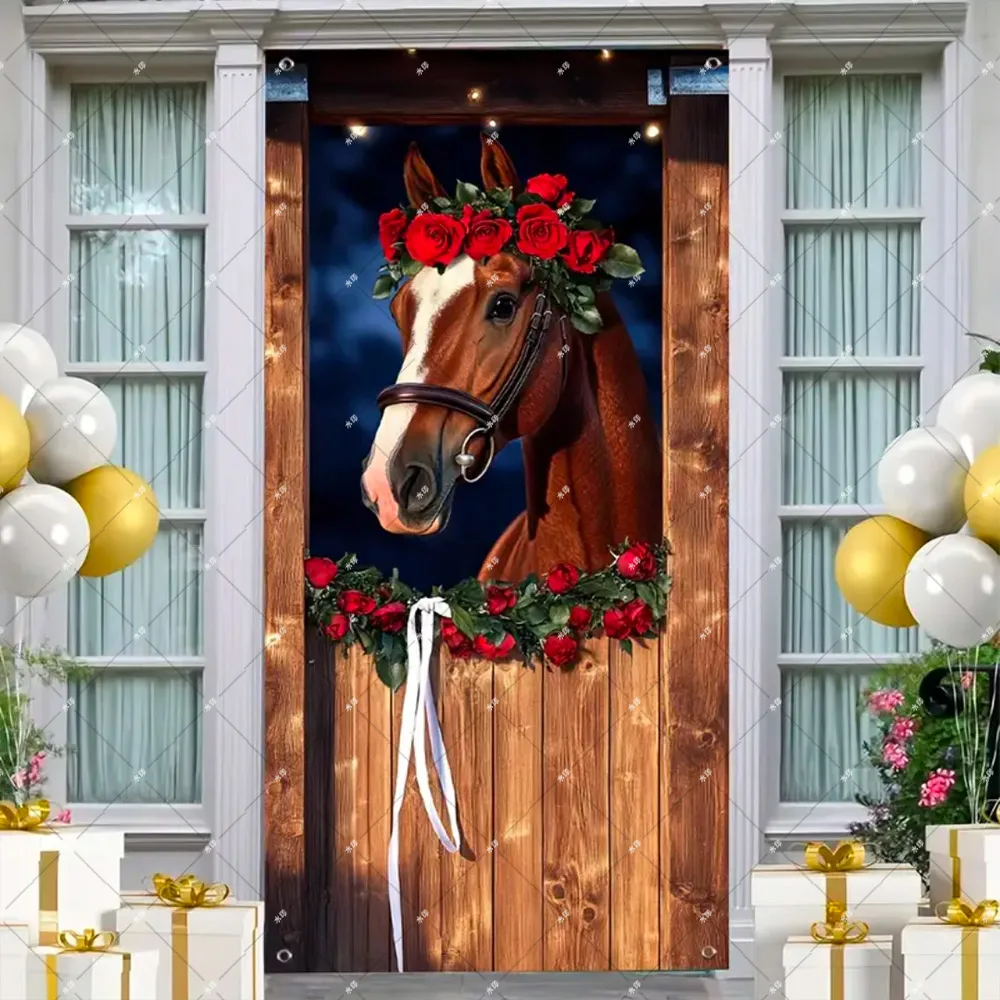 1Pc 2D Door Banner , Charming Horse Racing Theme Western Texas Cowboy Horse Barn Backdrop Family Party Decor Door Cover Props
1Pc 2D Door Banner , Charming Horse Racing Theme Western Texas Cowboy Horse Barn Backdrop Family Party Decor Door Cover Props