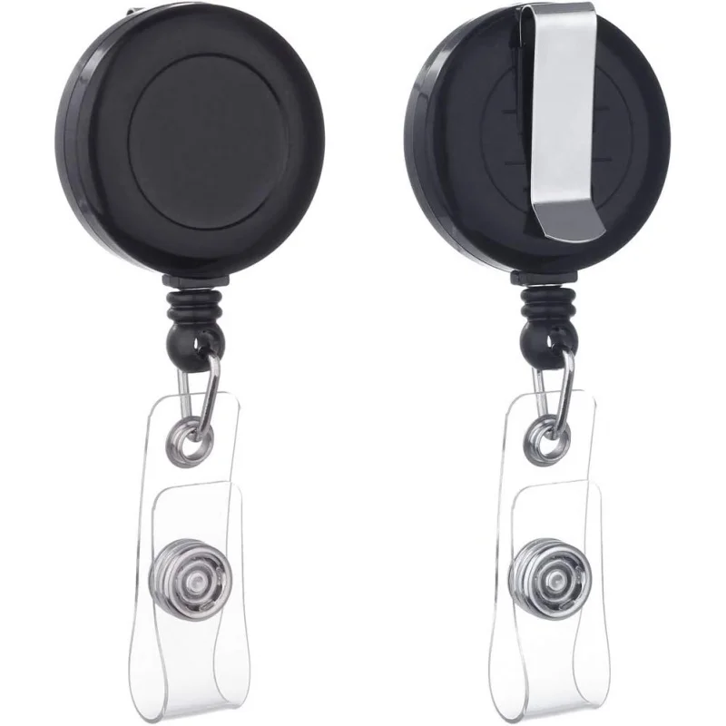 Badge Reel, Retractable Badge Holder with Belt Clip for ID Name Card (Black, 2 Pack)
Badge Reel, Retractable Badge Holder with Belt Clip for ID Name Card (Black, 2 Pack)