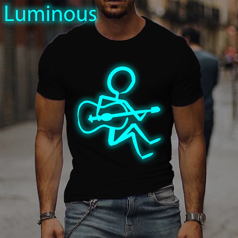 Men's Funny Guitar Luminous Style Printed T-Shirt Soft Breathable Round Neck Short Sleeve Tees Fashion Guitarist Tshirts
Men's Funny Guitar Luminous Style Printed T-Shirt Soft Breathable Round Neck Short Sleeve Tees Fashion Guitarist Tshirts