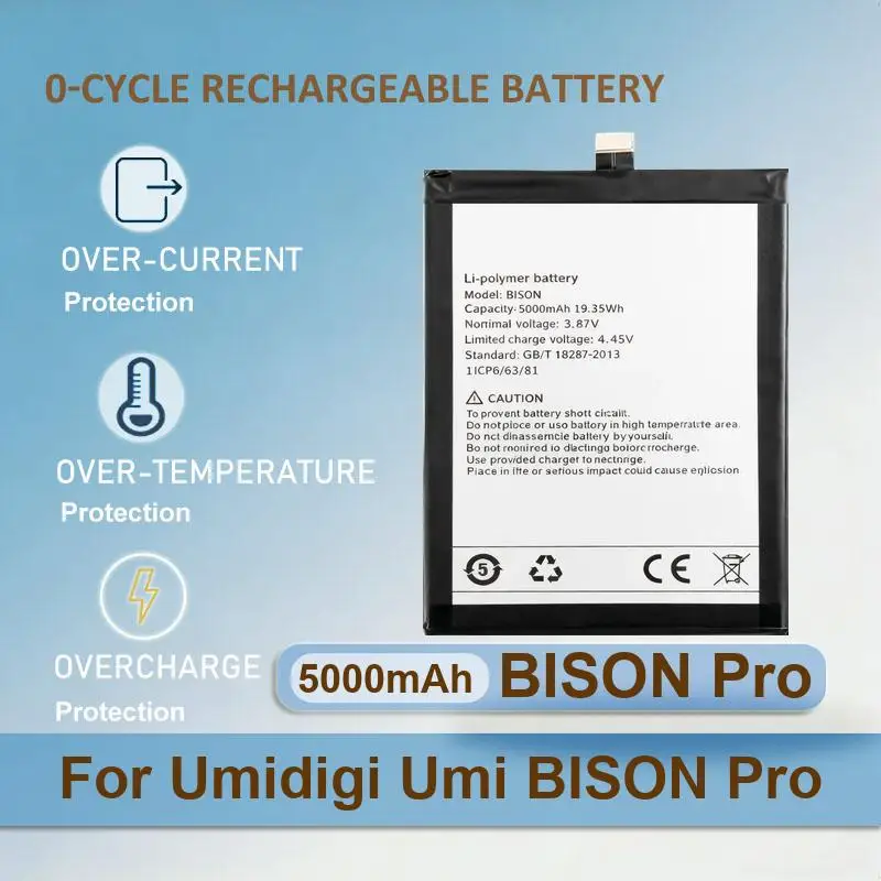 BISON Pro Mobile Phone Battery For UMI Umidigi BISON Pro 5000mAh Real Capacity
BISON Pro Mobile Phone Battery For UMI Umidigi BISON Pro 5000mAh Real Capacity